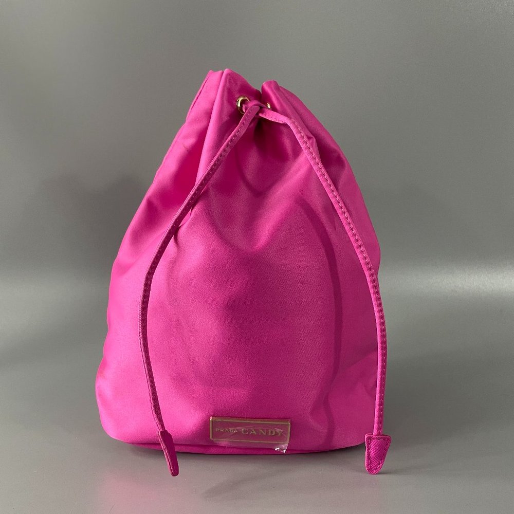 Prada Candy Pink Satin Cosmetic Bag